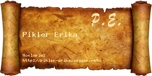 Pikler Erika névjegykártya