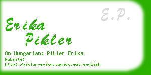 erika pikler business card